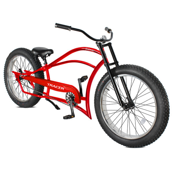 Tracer 26" Siena Chopper Stretch Cruiser Fat Tire Bike MB-SIENA-M-BK/PLS