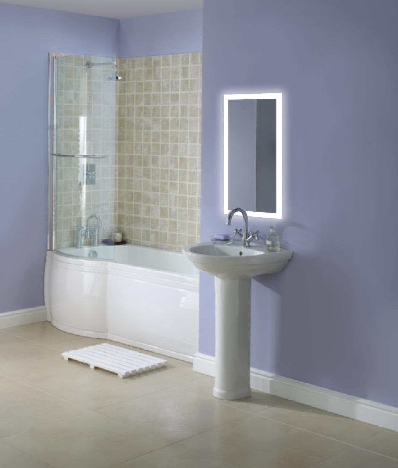 Krugg Bijou 15″ x 30″ LED Bathroom Mirror w/ Dimmer & Defogger | Small Lighted Vanity Mirror