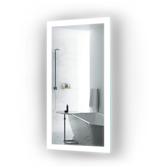 Krugg Bijou 15″ x 30″ LED Bathroom Mirror w/ Dimmer & Defogger | Small Lighted Vanity Mirror