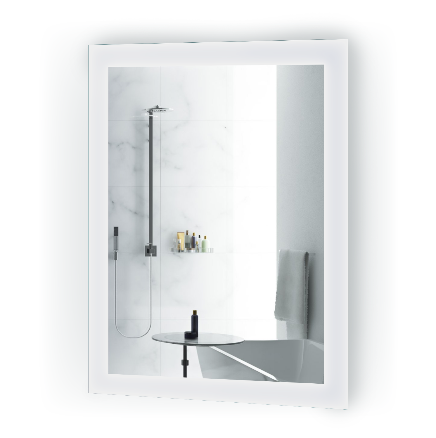 Krugg Bijou 15″ x 20″ LED Bathroom Mirror w/ Dimmer & Defogger | Small Lighted Vanity Mirror