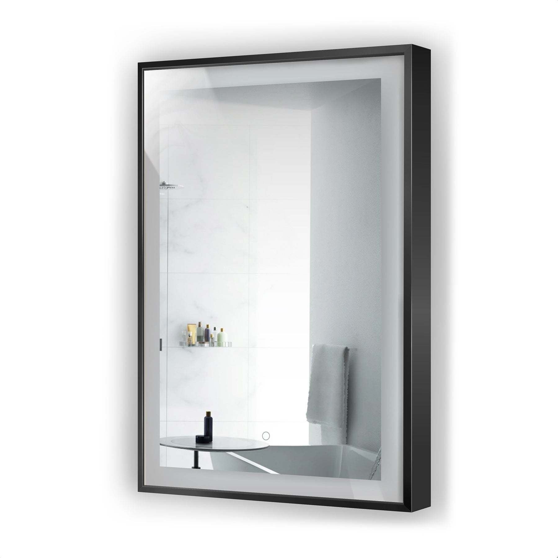 Krugg Soho 24″ X 36″ Black LED Bathroom Mirror SOHO2436B