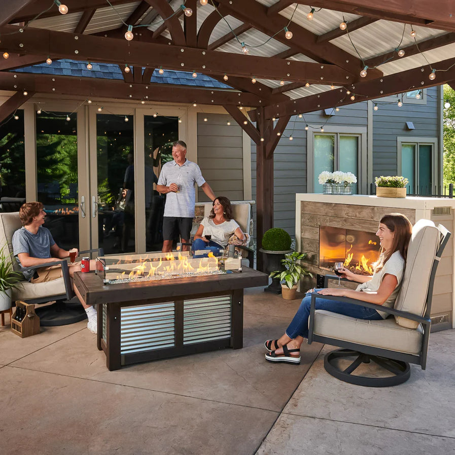 Outdoor Greatroom Denali Brew Linear 56-Inch Gas Fire Pit Table DENBR-1242