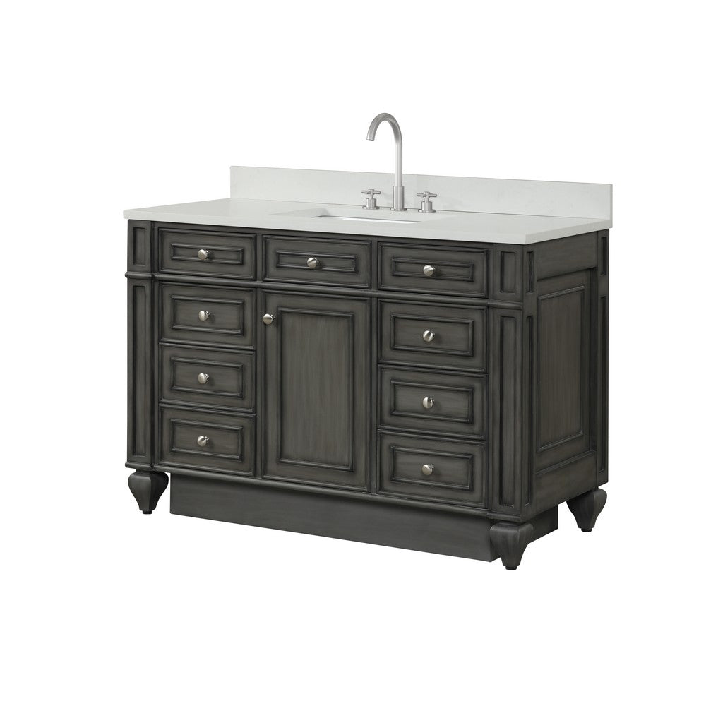 Design Element WN-48 Winston 48 Inch Freestanding Single Sink Bathroom Vanity