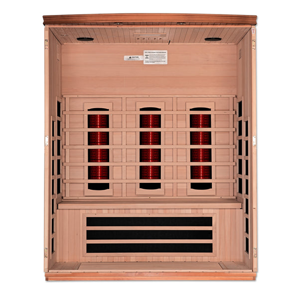 Golden Designs Lugano 3 Person Full Spectrum Infrared Sauna - Canadian Hemlock