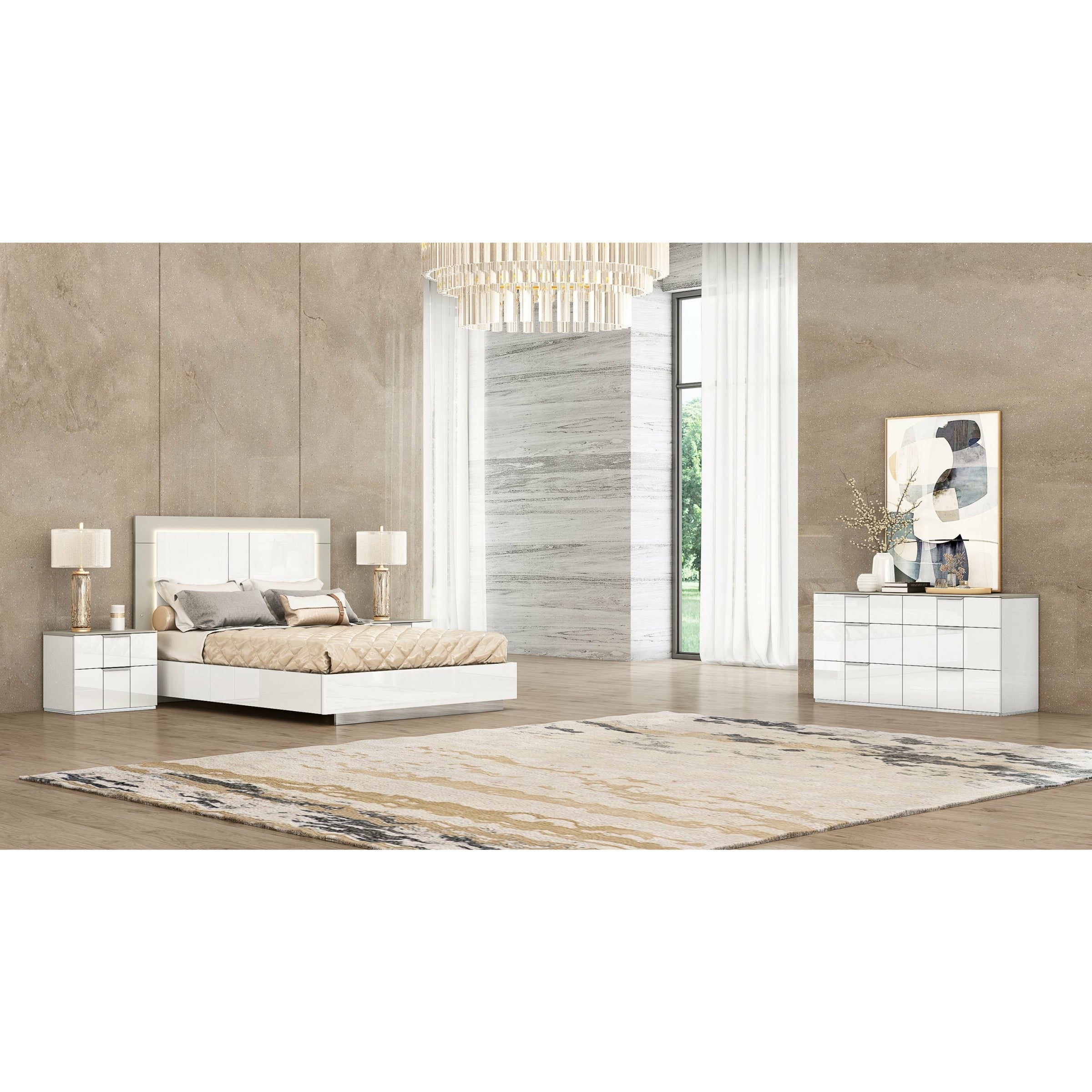 Whiteline Modern Living - Daisy Bed Queen BQ1723-WHT