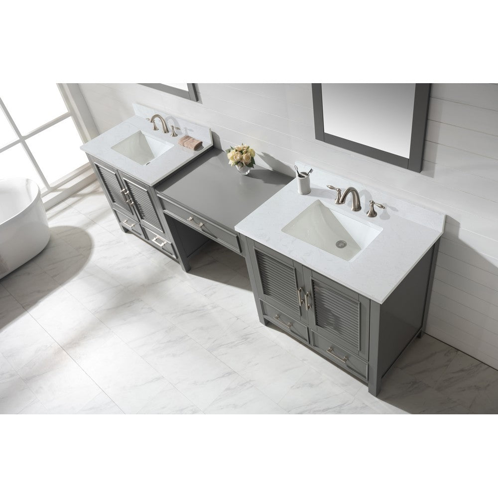 Design Element ES-102MC-GY Estate 102 Inch Double Sink Bathroom Vanity Modular Set