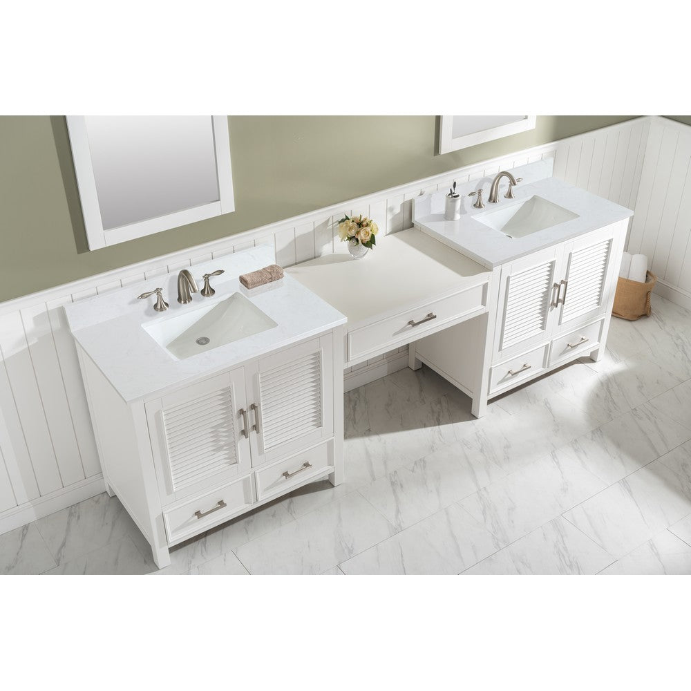 Design Element ES-102MC-WT Estate 102 Inch Double Sink Bathroom Vanity Modular Set