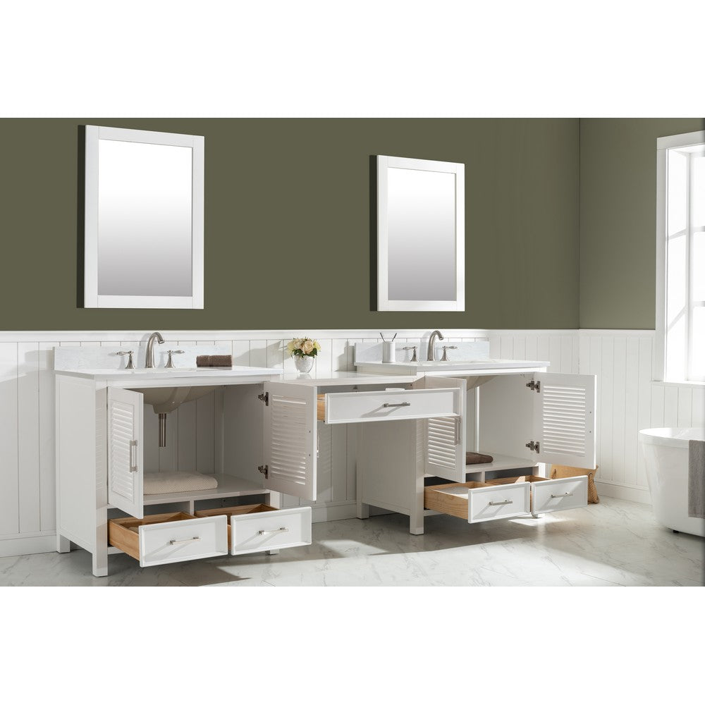 Design Element ES-102MC-WT Estate 102 Inch Double Sink Bathroom Vanity Modular Set