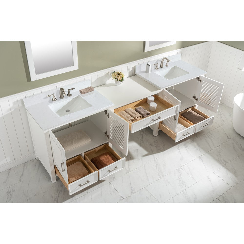 Design Element ES-102MC-WT Estate 102 Inch Double Sink Bathroom Vanity Modular Set