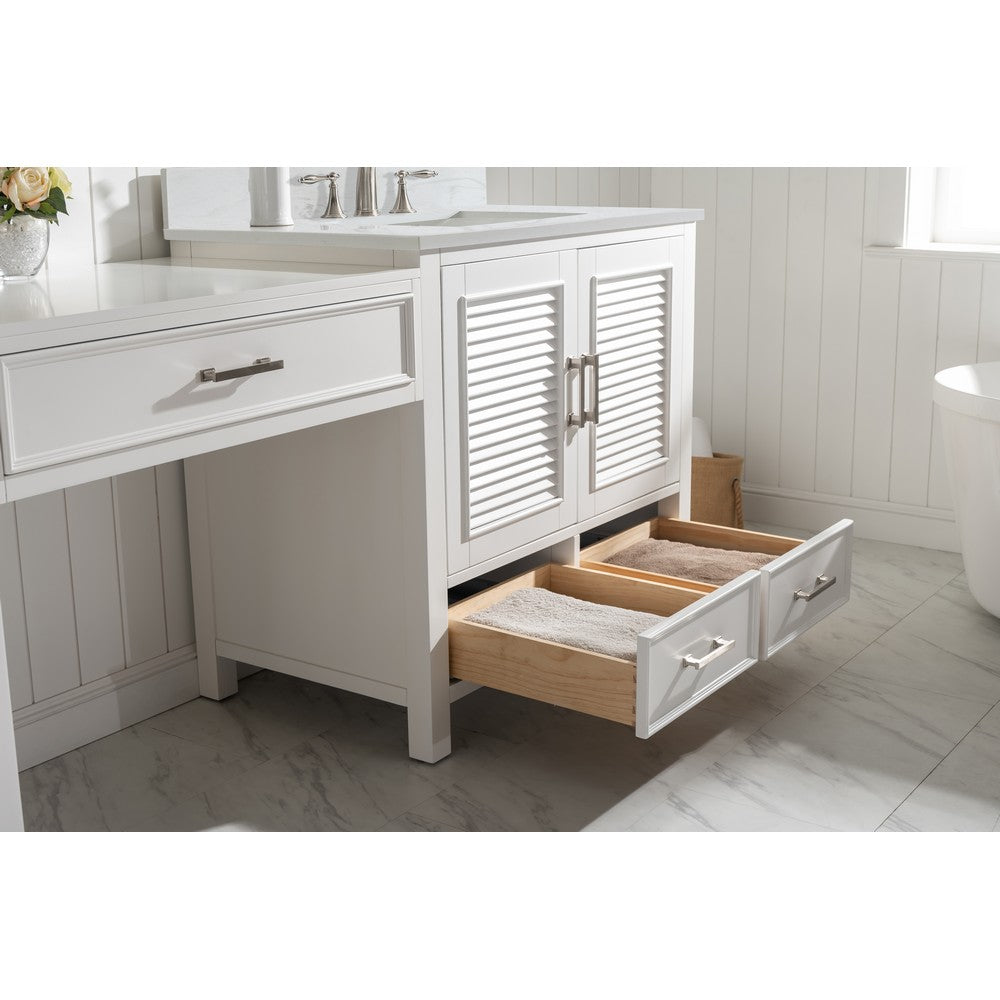 Design Element ES-102MC-WT Estate 102 Inch Double Sink Bathroom Vanity Modular Set