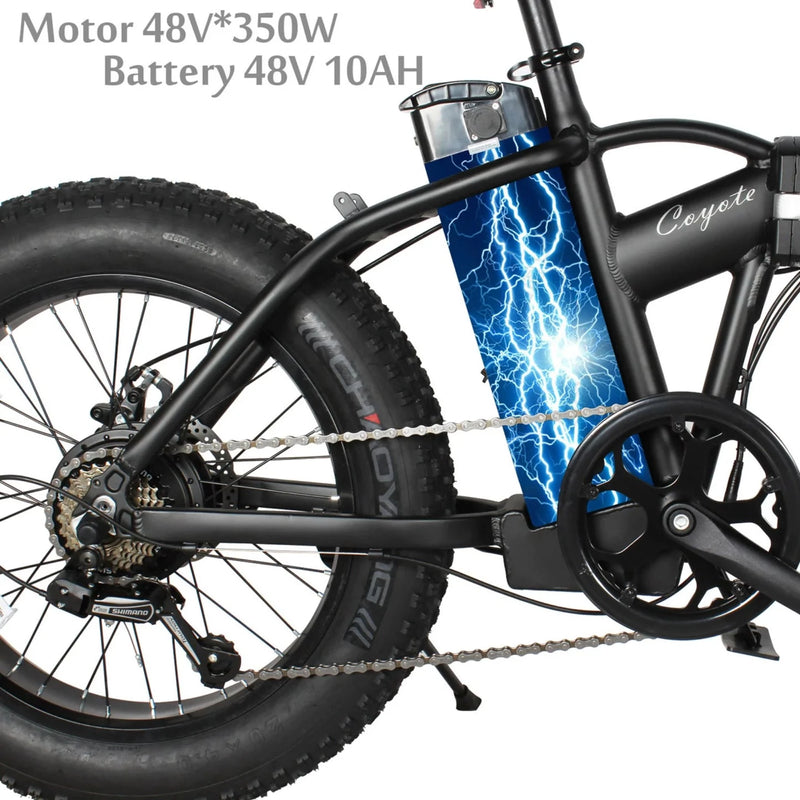 Tracer 500W 20" Coyote Foldable Electric Bike MB-EB-COYOTE-MBK/BK