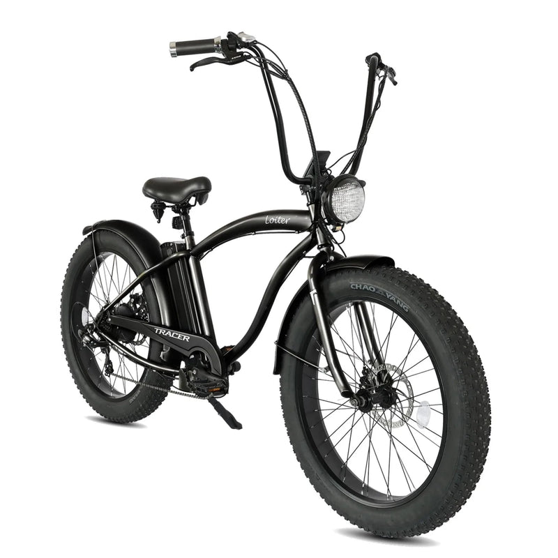 Tracer 800W 26" Loiter Cruiser Fat Tire Electric Bike MB-EB-LOITER-M-BK/BK