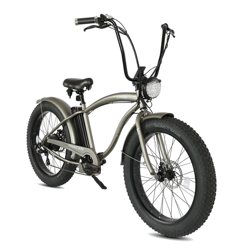 Tracer 800W 26" Loiter Cruiser Fat Tire Electric Bike MB-EB-LOITER-M-BK/BK