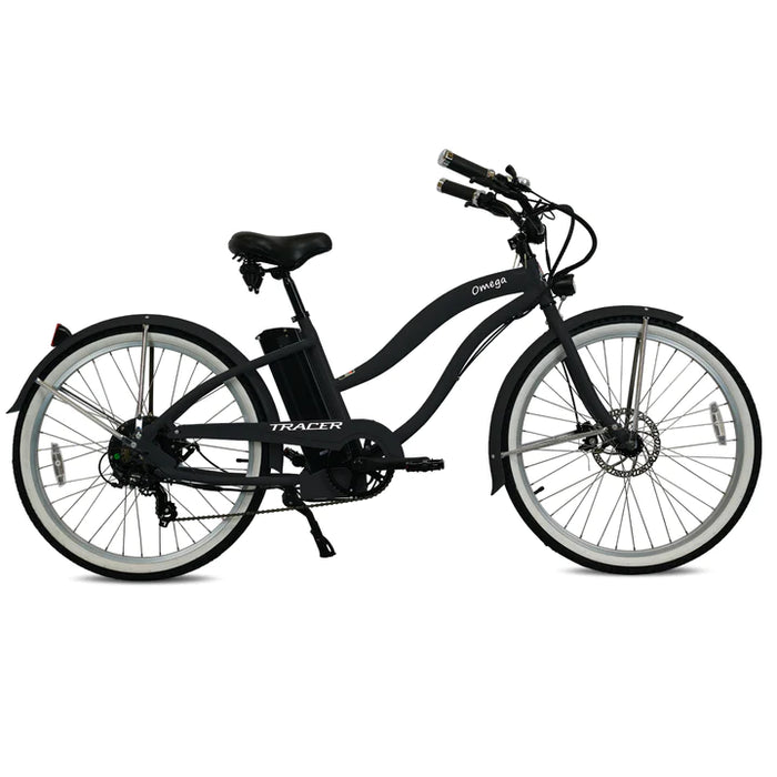 Tracer 500W 26" Omega Women's Beach Cruiser Electric Bike  MB-EB-OMEGA-F-BK/ BK