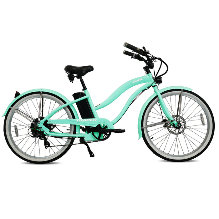 Tracer 500W 26" Omega Women's Beach Cruiser Electric Bike  MB-EB-OMEGA-F-BK/ BK