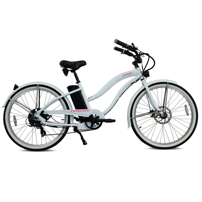 Tracer 500W 26" Omega Women's Beach Cruiser Electric Bike  MB-EB-OMEGA-F-BK/ BK