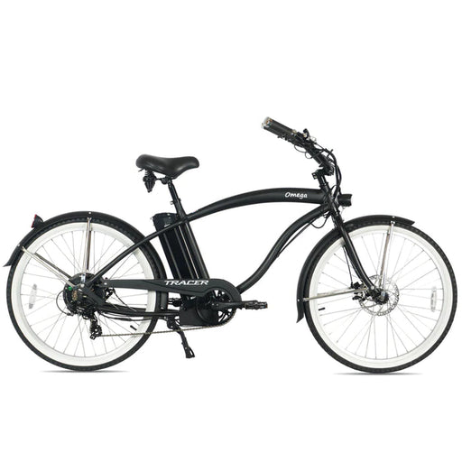 Tracer 500W 26" Omega Men's Beach Cruiser Electric Bike MB-EB-OMEGA-M-MBK/ BK