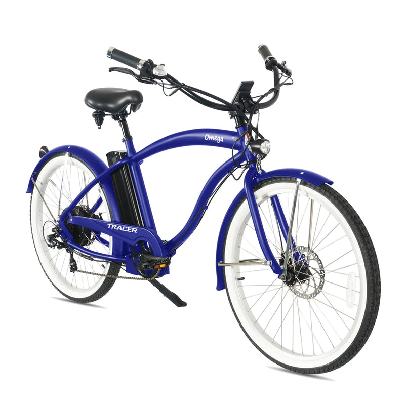 Tracer 500W 26" Omega Men's Beach Cruiser Electric Bike MB-EB-OMEGA-M-MBK/ BK