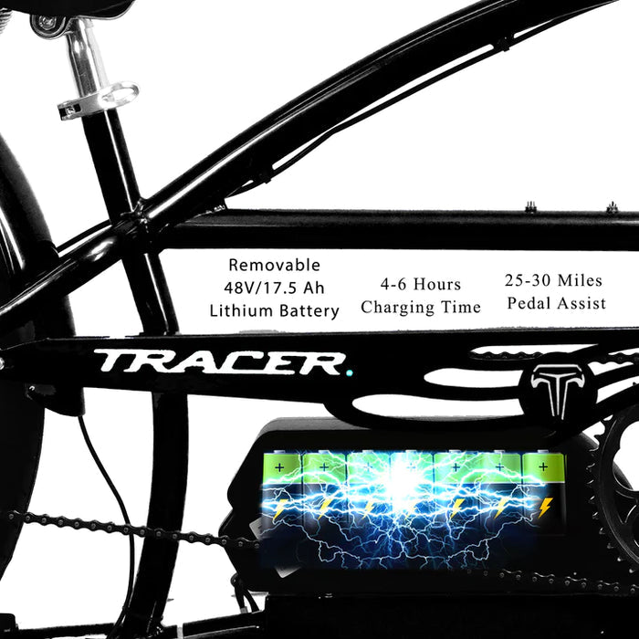 Tracer 800W Signature Pro Chopper Cruiser Electric Bike MB-EB-Signature Pro-BK