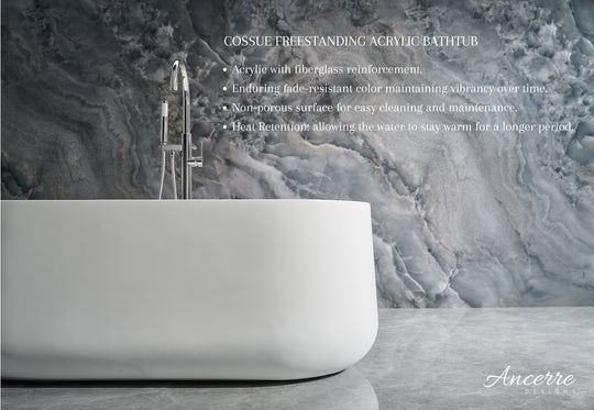 Ancerre Designs Cossue 61" Freestanding Acrylic Bathtub In White