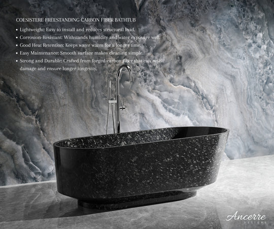 Ancerre Designs Cesistere 67 Freestanding Forged Carbon Fiber Bathtub