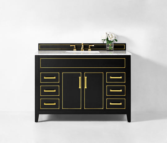 Ancerre Designs Aspen Bathroom Vanity With Sink Ank Carrara White Marble Top Cabinet Set