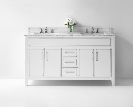 Ancerre Designs Aspen Bathroom Vanity With Sink Ank Carrara White Marble Top Cabinet Set