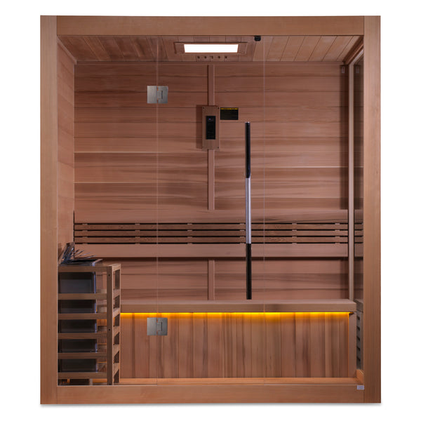 Golden Designs "Forssa Edition" 3-4 Person Traditional Steam Sauna (GDI-7203-01) - Canadian Red Cedar Interior