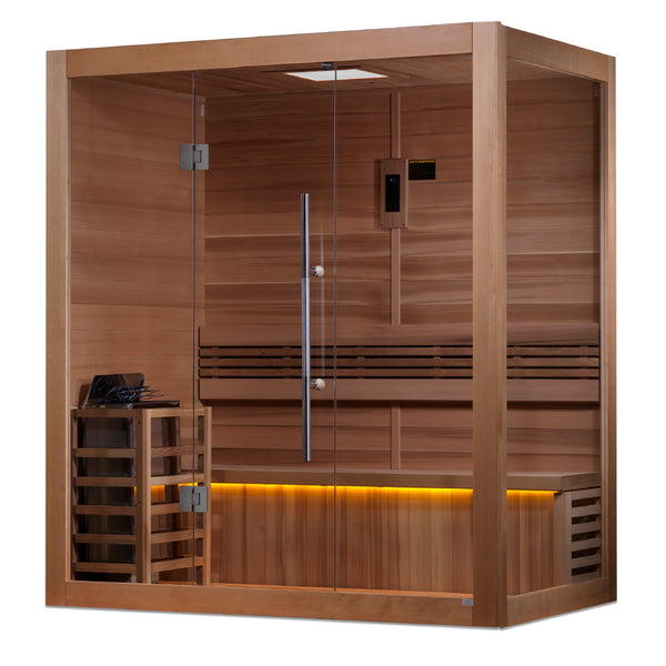 Golden Designs "Forssa Edition" 3-4 Person Traditional Steam Sauna (GDI-7203-01) - Canadian Red Cedar Interior