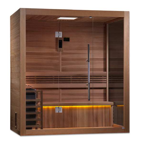 Golden Designs "Forssa Edition" 3-4 Person Traditional Steam Sauna (GDI-7203-01) - Canadian Red Cedar Interior