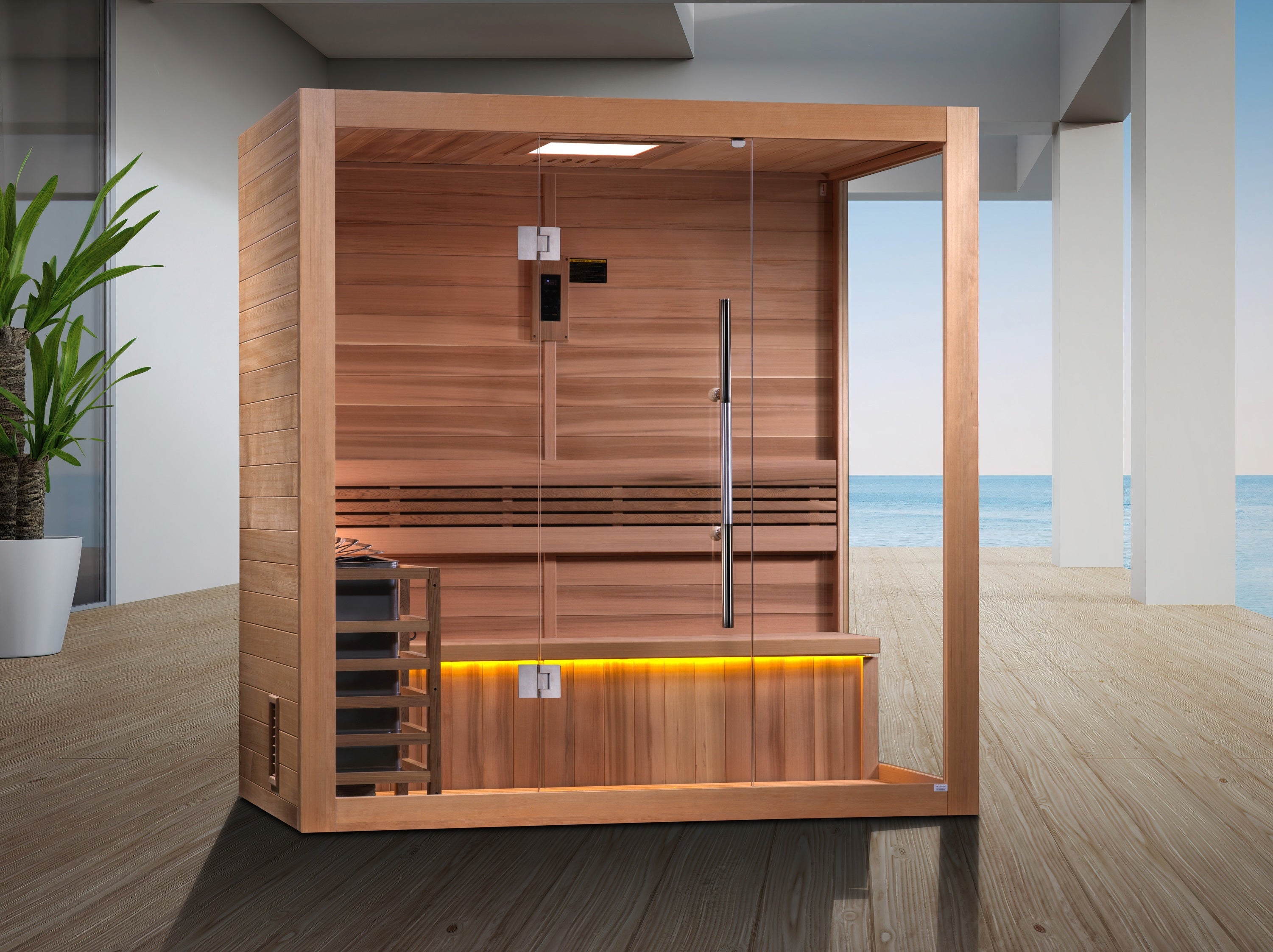 Golden Designs "Forssa Edition" 3-4 Person Traditional Steam Sauna (GDI-7203-01) - Canadian Red Cedar Interior