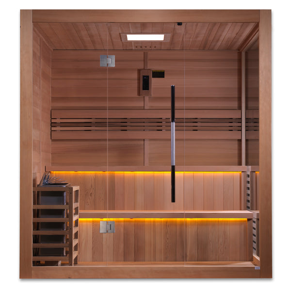 Golden Designs "Kuusamo Edition" 6 Person Traditional Steam Sauna (GDI-7206-01) - Canadian Red Cedar Interior