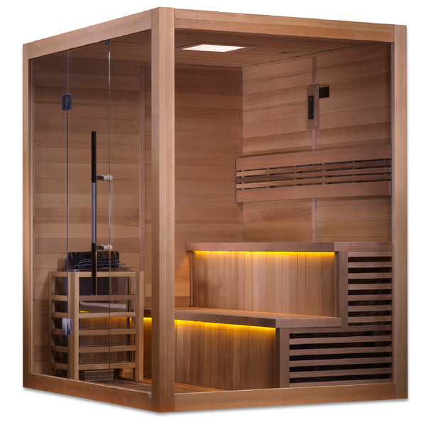 Golden Designs "Kuusamo Edition" 6 Person Traditional Steam Sauna (GDI-7206-01) - Canadian Red Cedar Interior