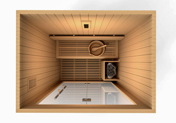 Golden Designs "Sundsvall Edition" 2 Person Traditional Steam Sauna - Canadian Red Cedar GDI-7289-01