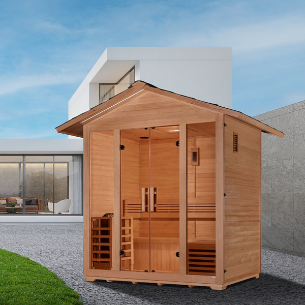 Golden Designs "Vorarlberg" 5 Person Traditional Outdoor Sauna - Canadian Hemlock  GDI-8105-01