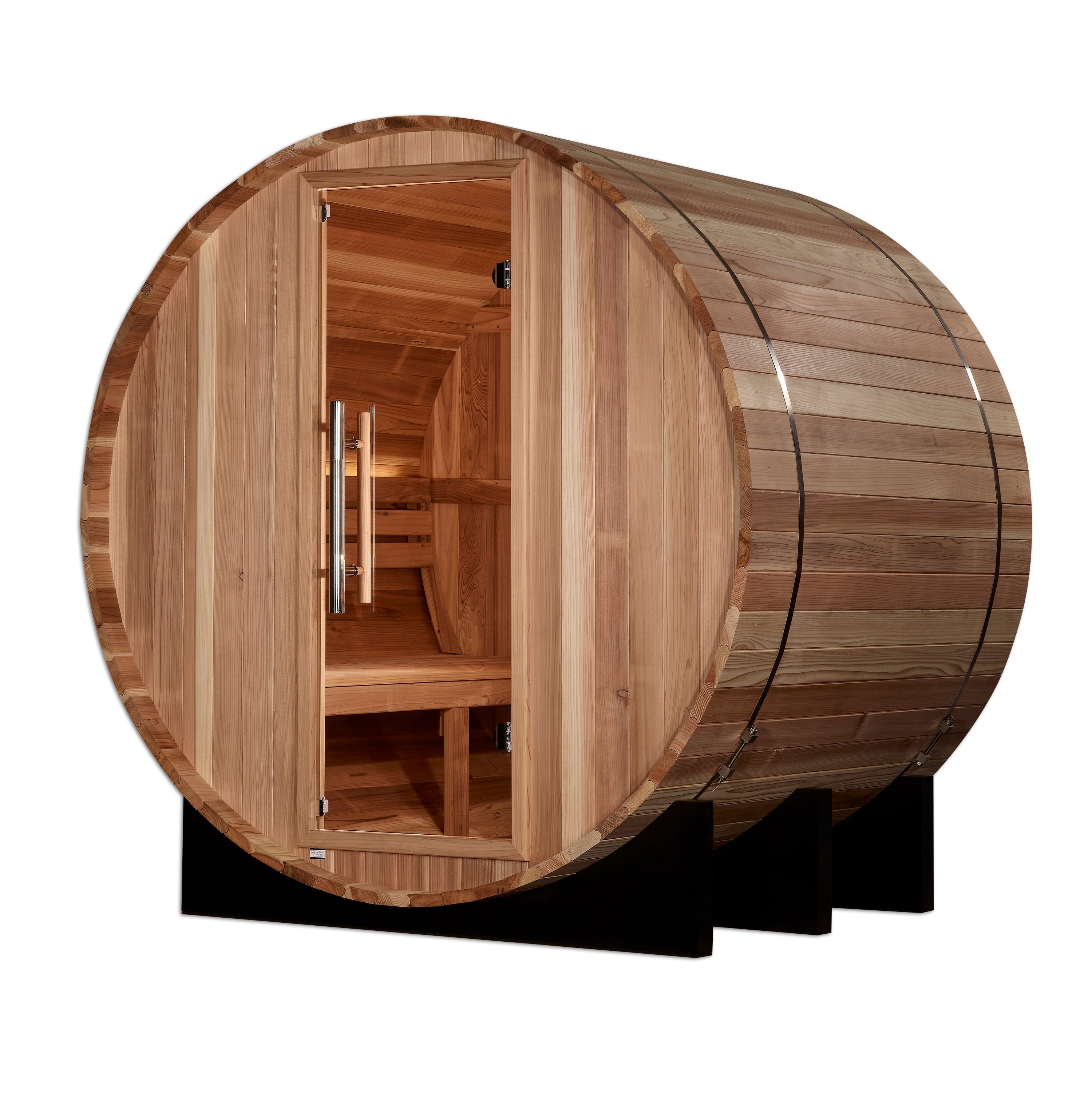 Golden Designs "St. Moritz" 2 Person Barrel Traditional Sauna - Pacific Cedar GDI-B002-01