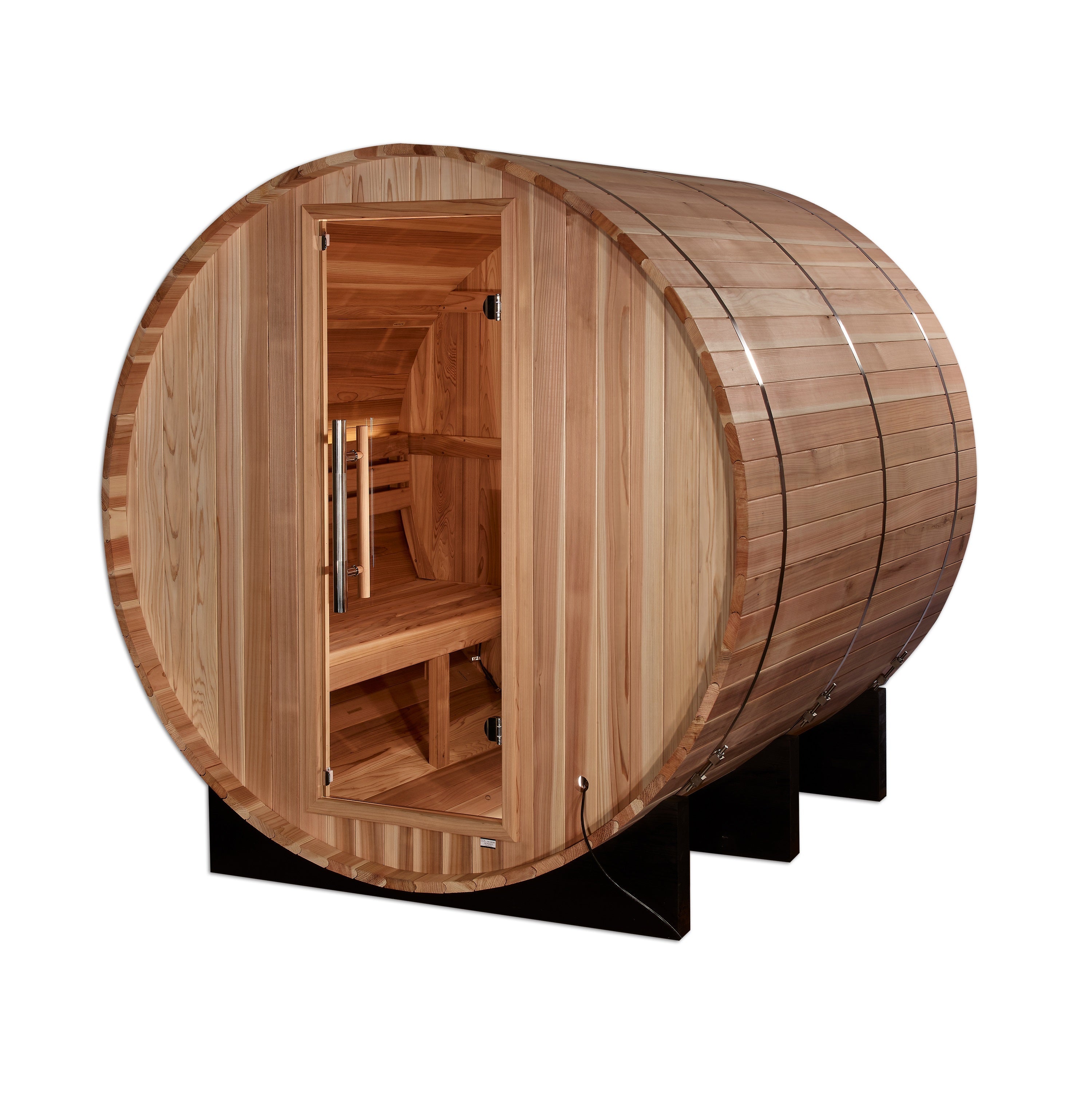 Golden Designs "Arosa" 4 Person Barrel Traditional Sauna - Pacific Cedar GDI-B004-01