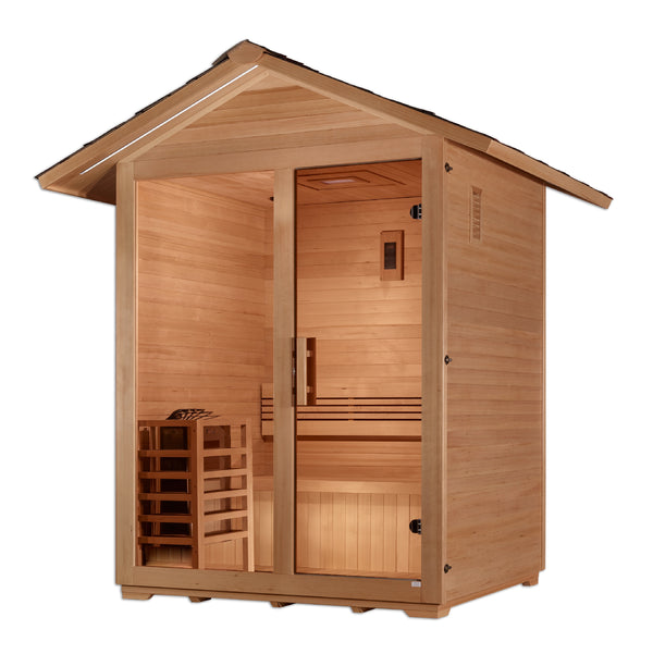 Golden Designs "Arlberg" 3 Person Traditional Outdoor Sauna - Canadian Hemlock GDI-8103-01