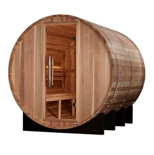 Golden Designs "Klosters" 6 Person Barrel Traditional Sauna - Pacific Cedar GDI-B006-01