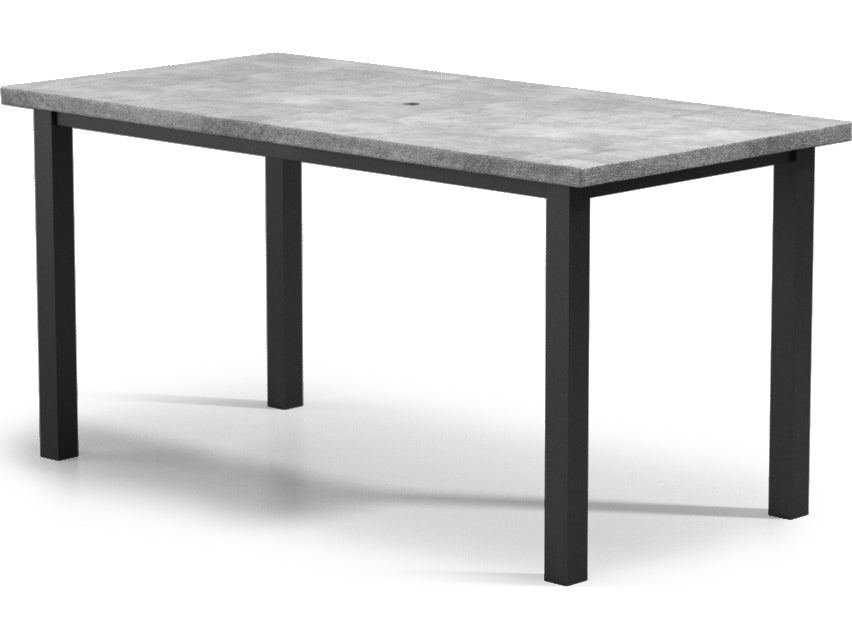 Homecrest Concrete Aluminum 84''W x 42''D Rectangular Bar Table with Umbrella Hole