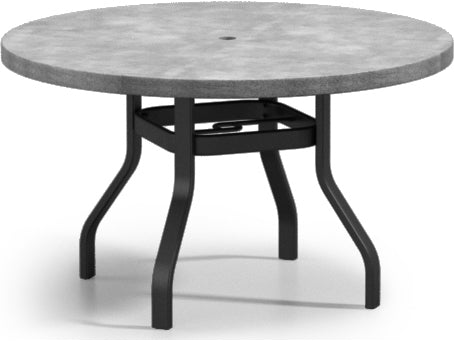 Homecrest Concrete Aluminum 48'' Round Dining Table with Umbrella Hole