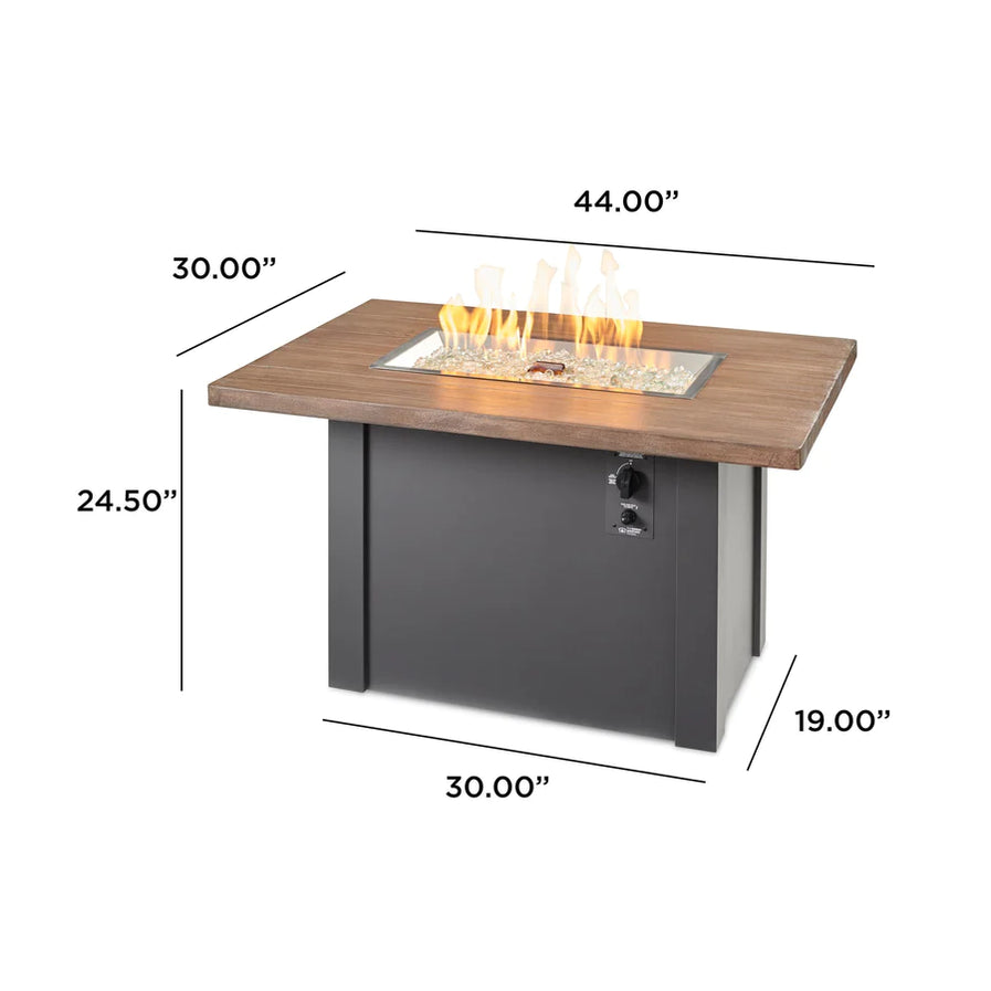 Outdoor Greatroom Havenwood 44-Inch Rectangular Gas Fire Pit Table HWDG-1224-K