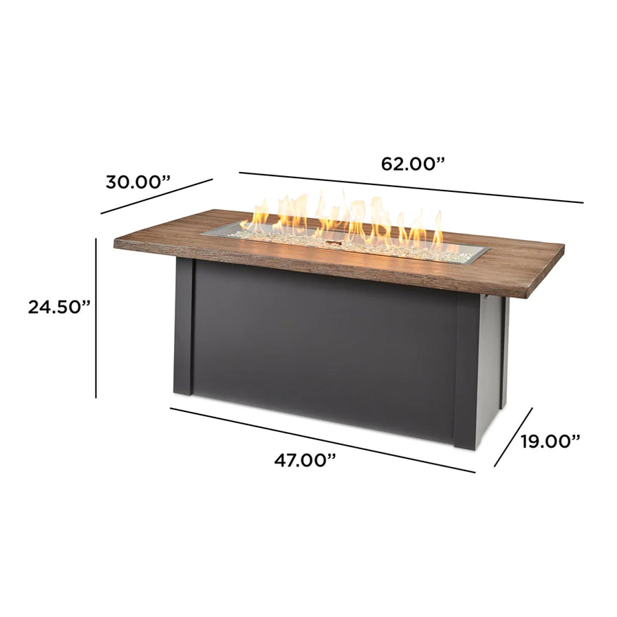 Outdoor Greatroom Havenwood 62-Inch Rectangular Gas Fire Pit Table HWPG1242DLP-K