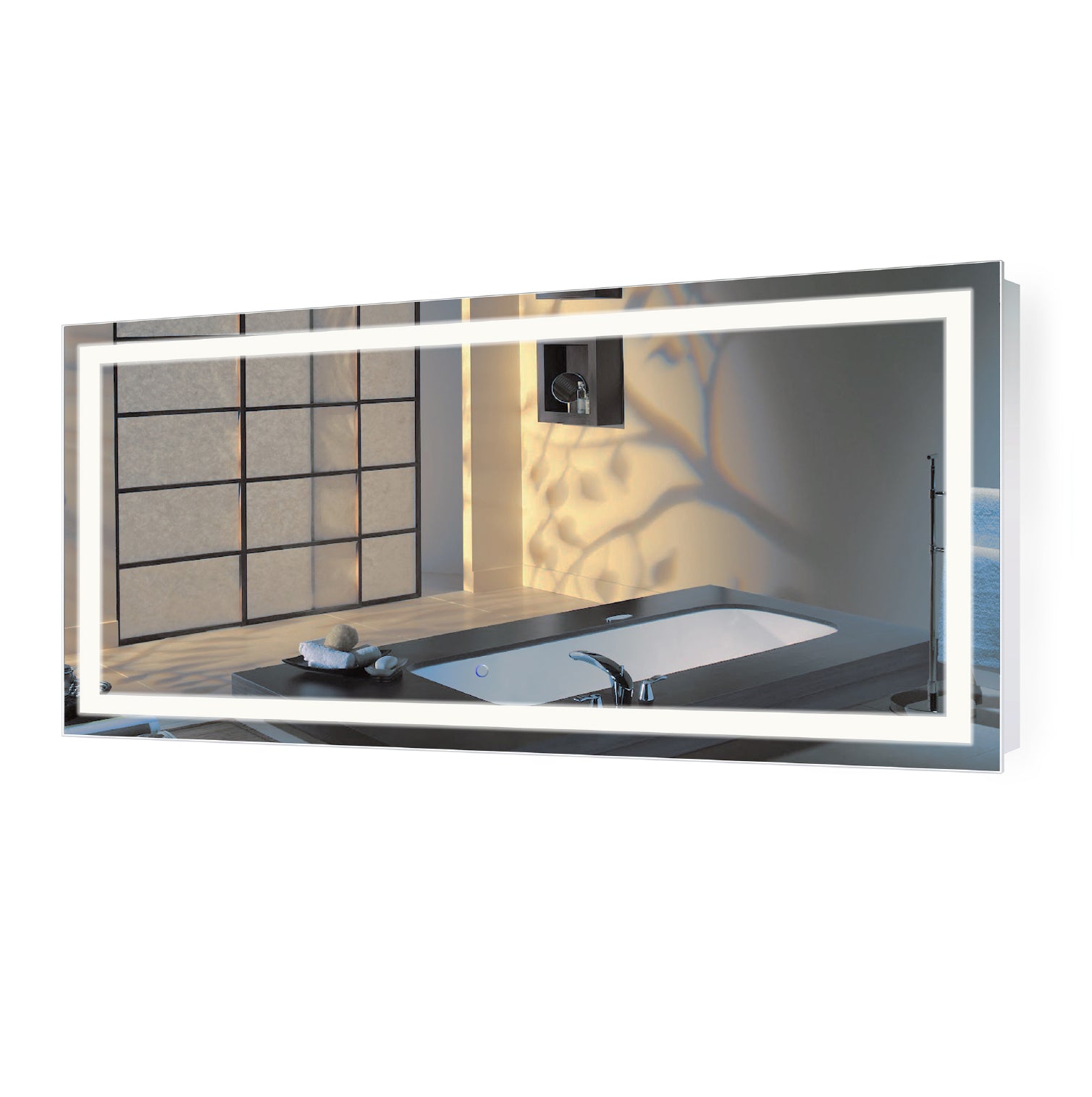 Krugg Icon 60″ X 30″ LED Bathroom Mirror w/ Dimmer & Defogger | Large Lighted Vanity Mirror