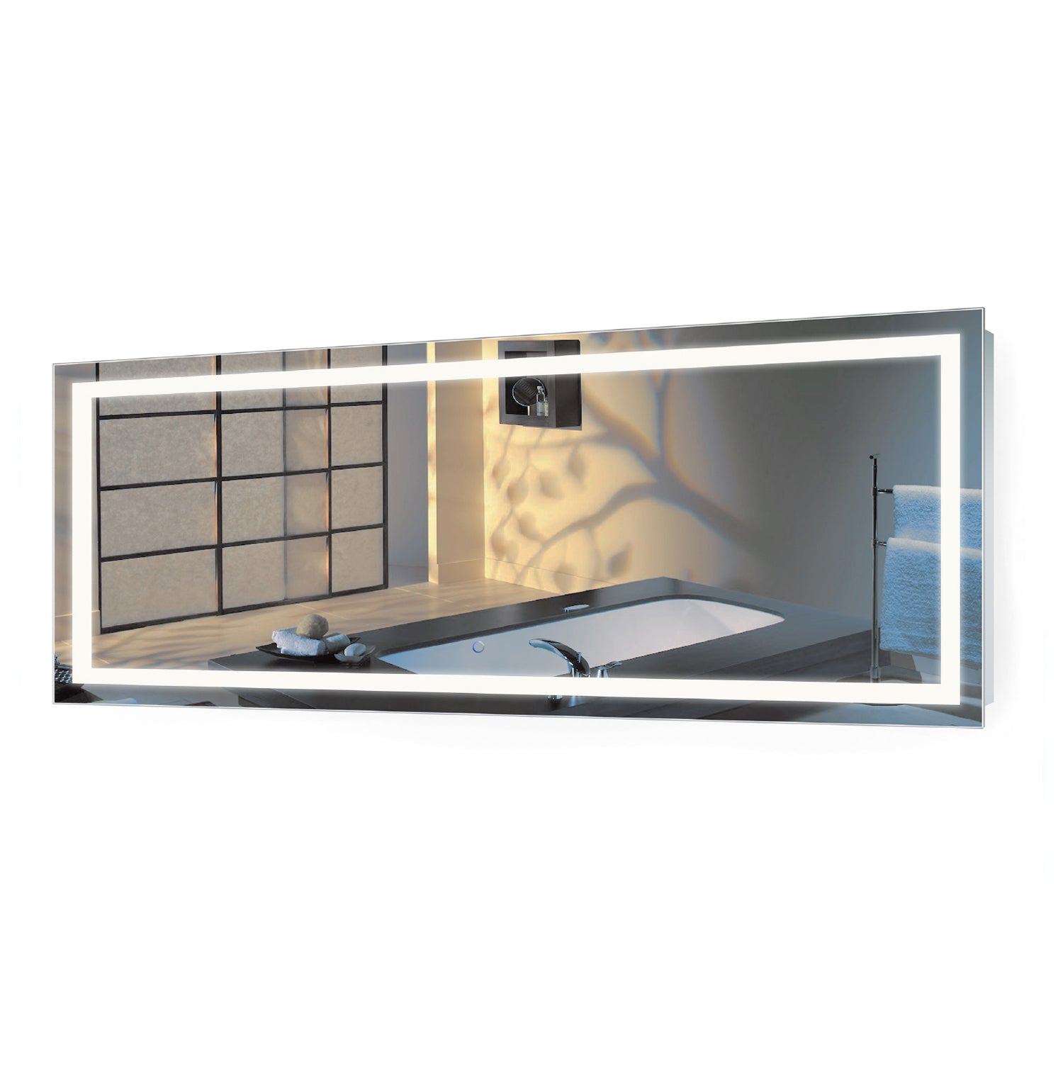 Krugg Icon 72″ X 30″ LED Bathroom Mirror w/ Dimmer & Defogger | Large Lighted Vanity Mirror