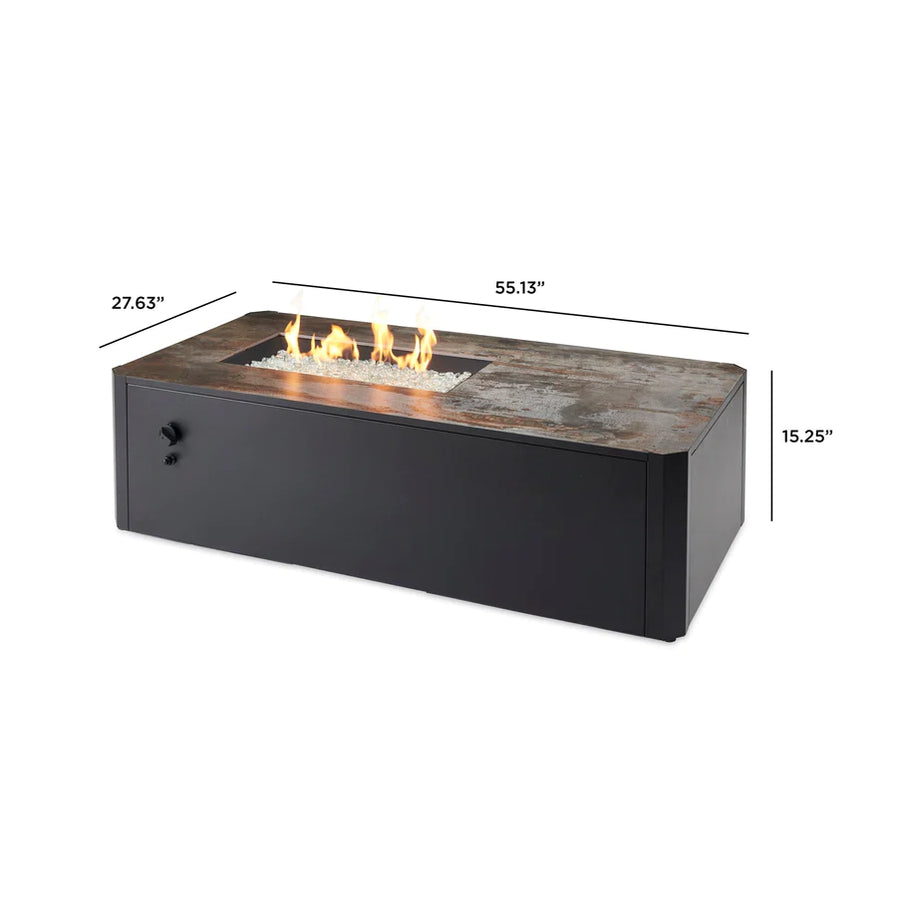 Outdoor Greatroom Kinney 55-Inch Rectangular Gas Fire Pit Table  KN-1224