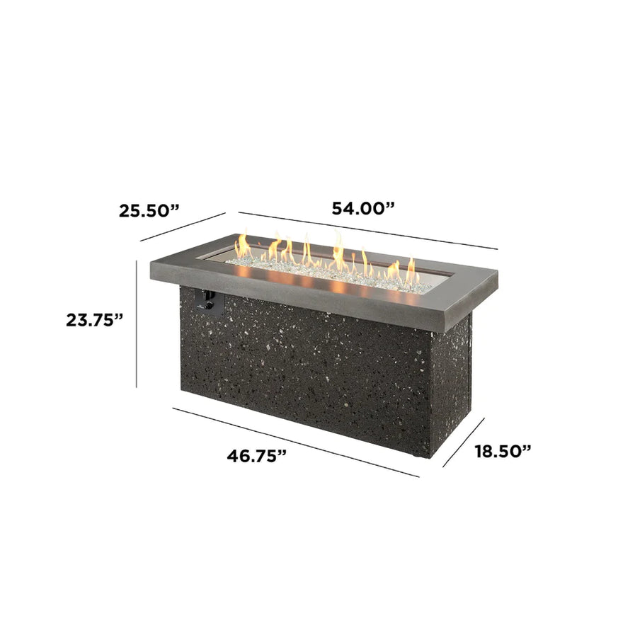 Outdoor Greatroom Grey Key Largo Linear 54-Inch Gas Fire Pit Table KL-1242-MM