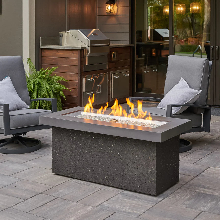 Outdoor Greatroom Grey Key Largo Linear 54-Inch Gas Fire Pit Table KL-1242-MM