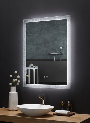 Ancerre Designs Frysta Led Frameless Rectangular Mirror Lighted Bathroom Vanity With Dimmer And Defogger