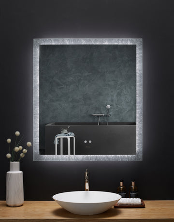 Ancerre Designs Frysta Led Frameless Rectangular Mirror Lighted Bathroom Vanity With Dimmer And Defogger